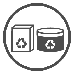 cartone e vasetto riciclabile