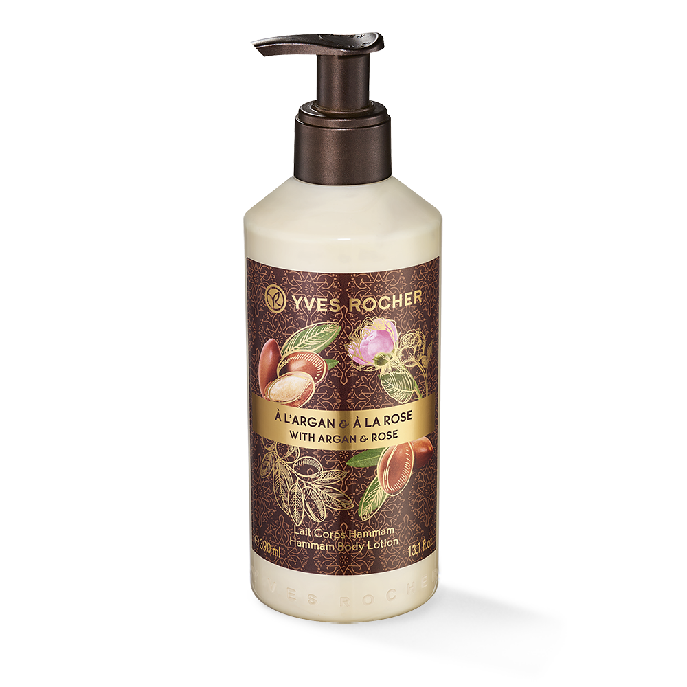 latte corpo hammam argan e rosa 390ml yves rocher