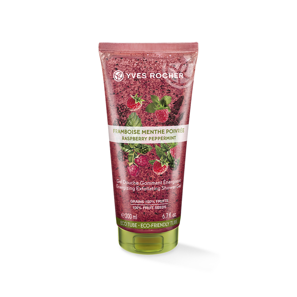 Gel Doccia Esfoliante Lampone e Menta Piperita